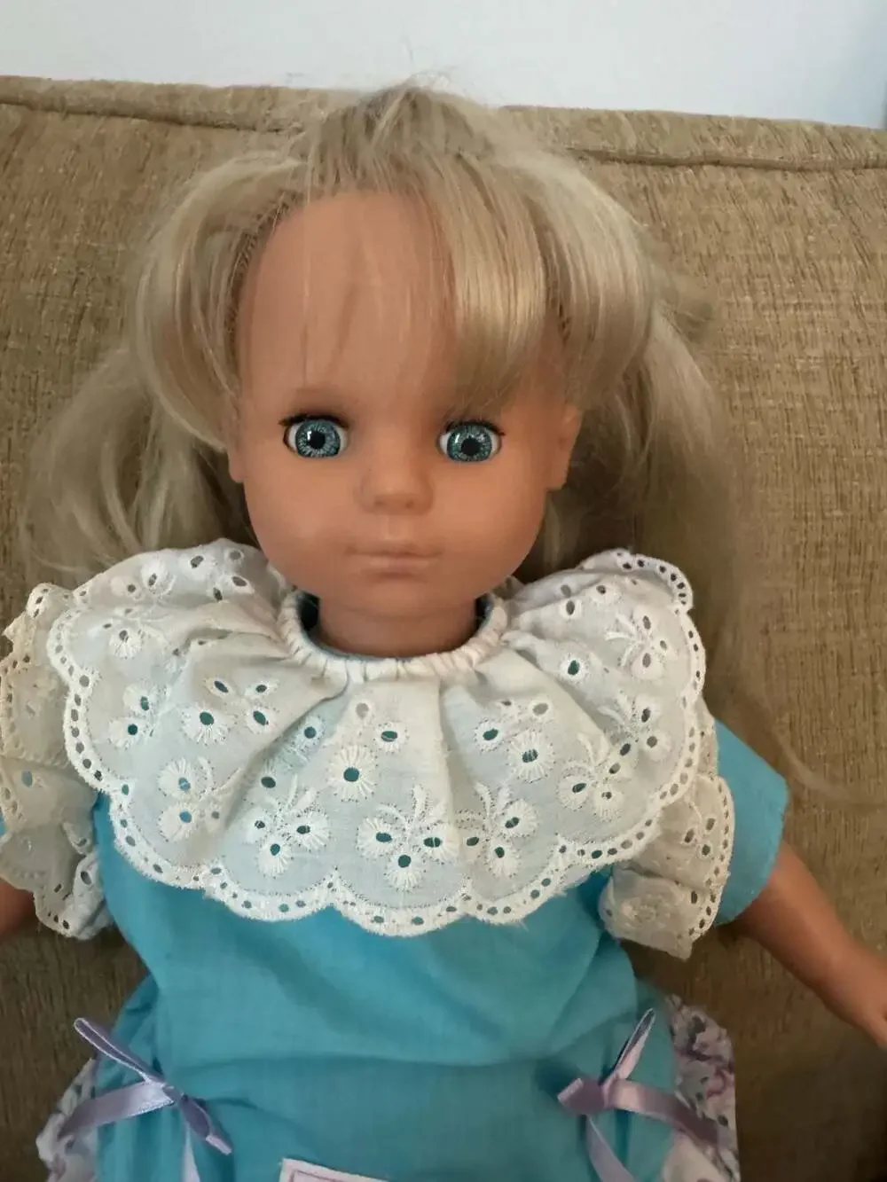 Vintage 1990 Zapf Creation Balica Blonde Girl Doll with Original Outfit